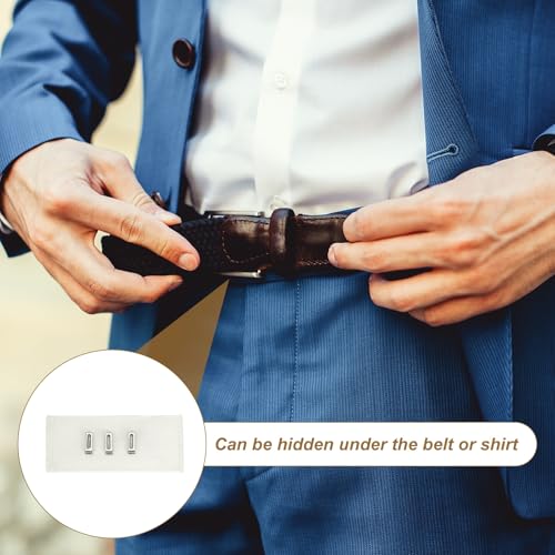 uxcell 4Pcs Hook Extenders for Pants, Adjustable Jeans Extenders for Women Men Pant Trousers Jeans (White, 3.2x1.4inch) - color: White
