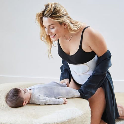 Belly Bandit BFF Postpartum Belly Wrap, Adjustable Abdominal Wrap - color: Cream, size: X-Large