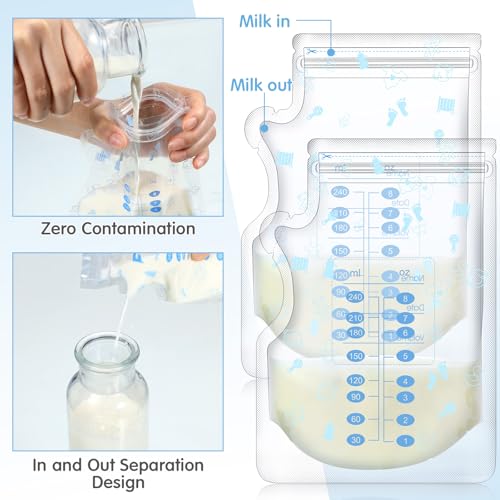 Sherr 500 Count Breastmilk Storage Bags, 8 oz Breast Milk Storing Bags