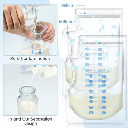 Sherr 500 Count Breastmilk Storage Bags, 8 oz Breast Milk Storing Bags