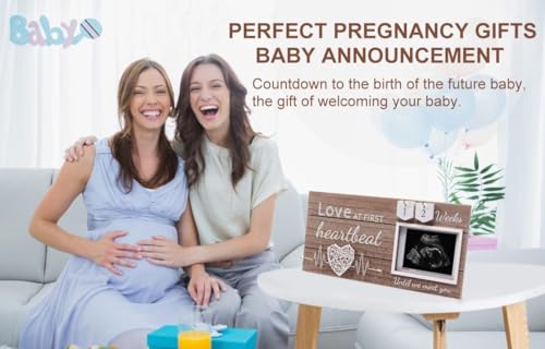 Garybank Pregnant Mom Gifts, Ultrasound Picture Frame with Weekly Countdown - color: Dark
