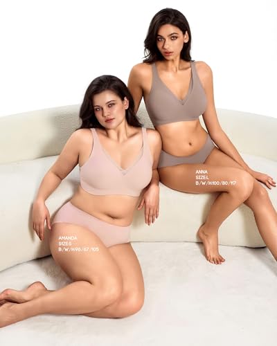 VQJ Women's Jelly Push Up Bra, Wireless Full Coverage Seamless T-Shirt Bra - color: Dusky Rose, size: Large