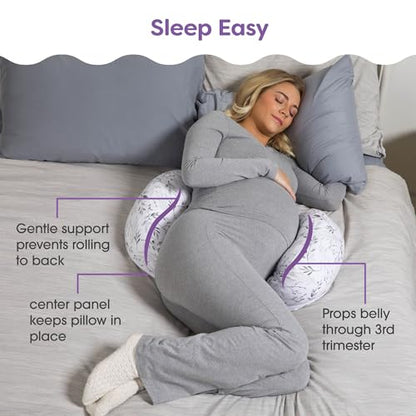 Boppy Side Sleeper Pregnancy Pillow, Maternity Support, Stay-Put Design