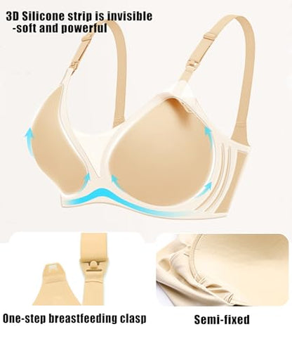 Avidlove Nursing Bras for Breastfeeding Wireless Seamless Maternity Bra - color: Grayish Brown, size: XX-Large