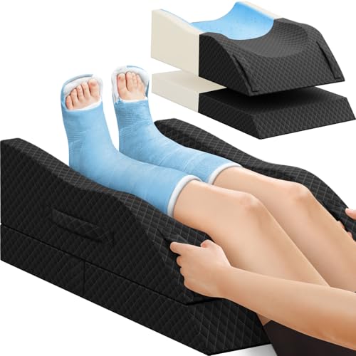 TranquilRelax Leg Elevation Pillows for After Surgery, Full Black - color: Full Black, size: Double Leg