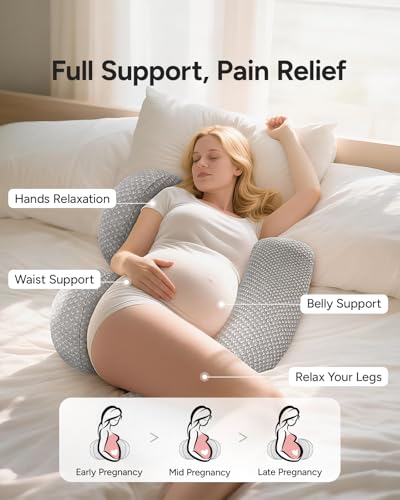 Pregnancy Wedge Pillow for Sleeping, Adjustable Soft Pregnancy Body Pillow - size: Long