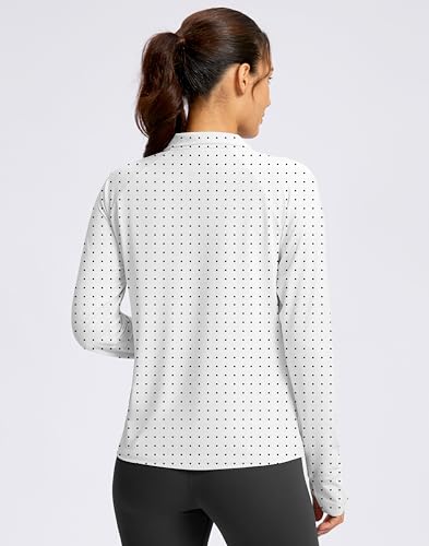 G Gradual Women's Sun Protection Lightweight Athletic Jacket Zip Up Jacket - color: Black Dot, size: Large
