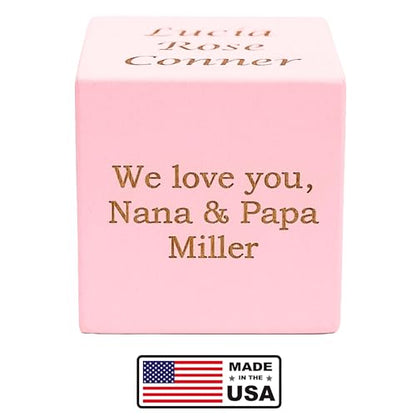 Personalized Baby Birth Block, Custom Newborn Keepsake Gift, Made in USA - color: Pink, size: 2.5"