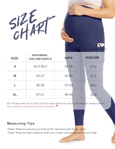 Enerful Maternity Leggings for Women - color: 3pack Black/Gray/Navy, size: Large