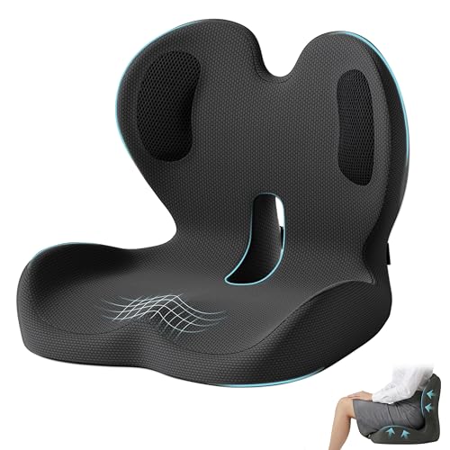 Ergonomic Seat Cushion & Lumbar Support Pillow for Office,Car - color: Charcoal