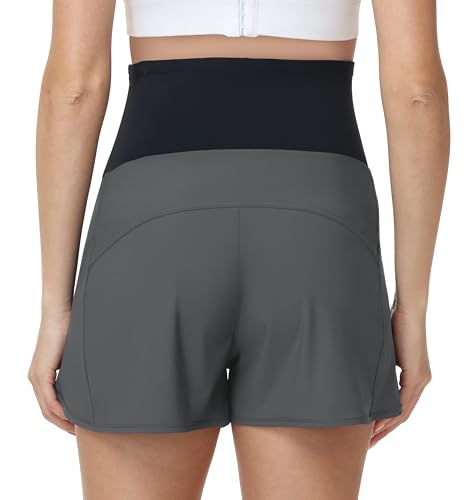 Women's Maternity Athletic Shorts - color: Grey, size: X-Large