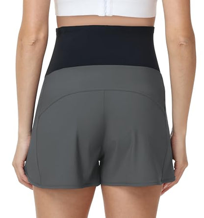 Women's Maternity Athletic Shorts - color: Grey, size: XX-Large