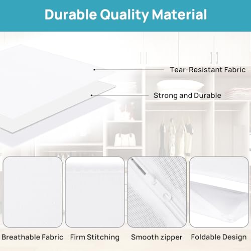 Vtopmart 18 Pack Baby Clothes Organizer, Fabric Drawer Drawer Bins, White - color: White