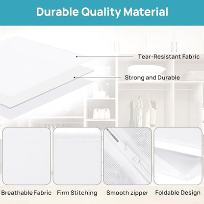 Vtopmart 18 Pack Baby Clothes Organizer, Fabric Drawer Drawer Bins, White - color: White