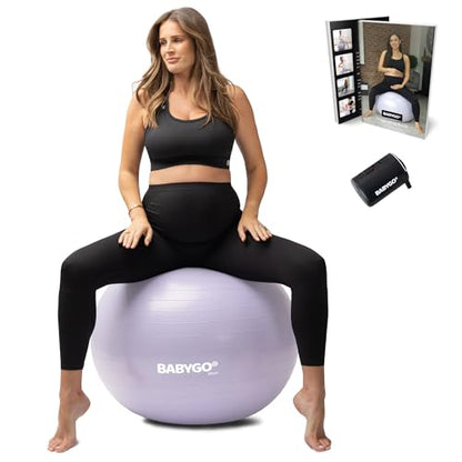 BABYGO Birthing Ball, Pregnancy & Labor, Award Winning Book - color: Lavender, size: 75cm - Electric