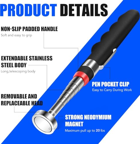 2PCS Telescoping Magnetic Pickup Tool with 20lb Pull Force, 30in - size: 2 Telescop