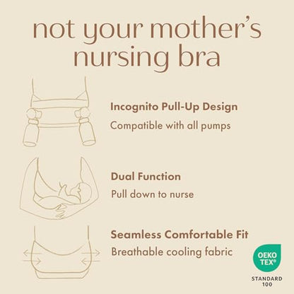 Bobbie Pumping and Nursing Bralette | Soft Wire-Free Bra for Hands-Free Pumping & Nursing, No Hooks, Zippers, or Clips - size: Small-Medium