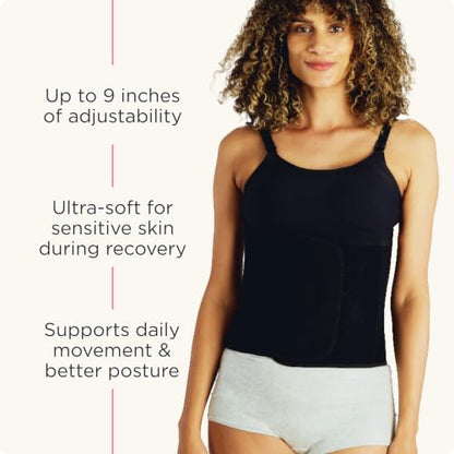 Belly Bandit Postpartum Belly Wrap with Bamboo Viscose - color: Black, size: Medium