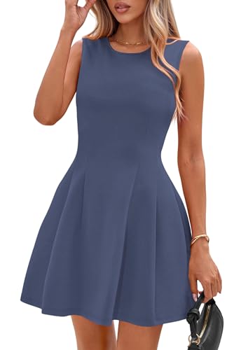 PRETTYGARDEN Women's A Line Elegant Summer Cocktail Dresses - color: Dusty Blue, size: Medium