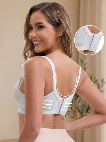 Allegra K Women Nursing Lace Trim Crossover Wireless Breastfeeding Bra - color: Gray, size: Medium
