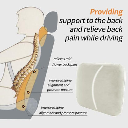 Beige Lumbar Support Pillow for Car Recliner Soft Lower Back Waist Cushion - color: Beige