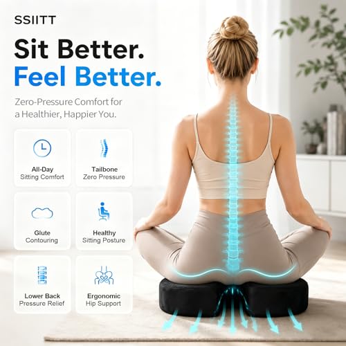 Gel Memory Foam Seat Cushion, Office Chair Cushion for Long Sitting