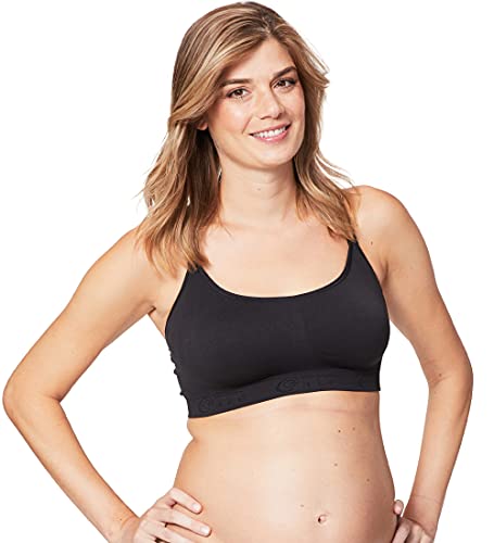 Cake Maternity Cotton Candy Wirefree Nursing Bra for Breastfeeding, Seamless Maternity Sleep Bra - color: Black, size: Medium