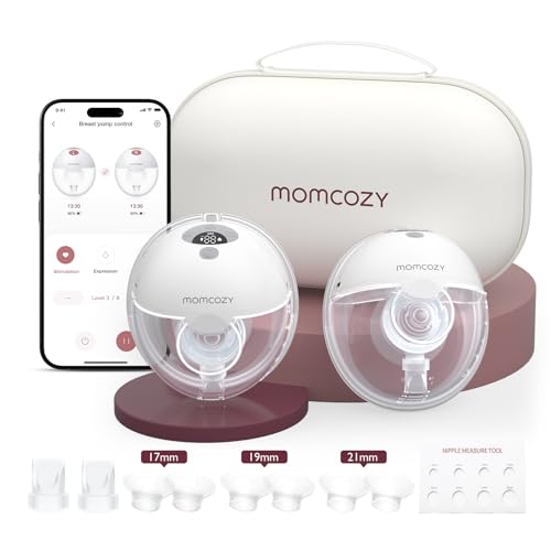 Momcozy M5 Smart APP Controlled Wearable Breast Pump, 2-Pack Quill Gray - size: M5-G2
