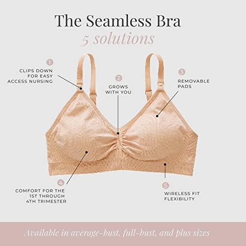Motherhood Maternity Women's Wireless Clip Down Seamless Nursing Bra for Breastfeeding - color: Black1, size: X-Large