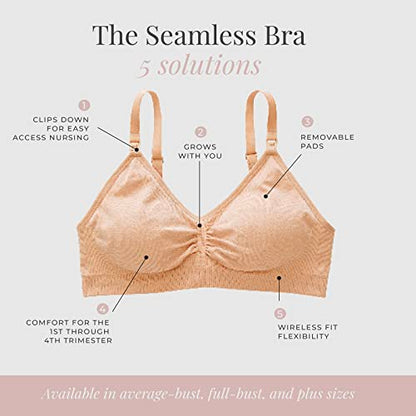 Motherhood Maternity Women's Wireless Clip Down Seamless Nursing Bra for Breastfeeding - color: Black1, size: X-Large