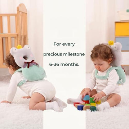 Baby Head Protector Backpack - Soft & Lightweight Fall Cushion Backpack for Toddlers Walking and Crawling (Green Frog) - color: Green Frog