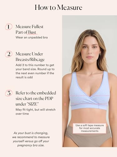 HATCH The Dream Feed Nursing & Sleep Bra - color: Light Blue - Jacquard, size: Small