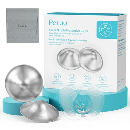 Paruu Silver Nursing Cups for Breastfeeding, 1.77inches/45MM - size: L-1.77inches/45mm