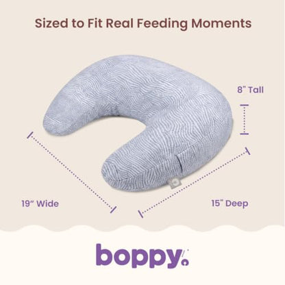 Boppy Nursing Pillow, Safe Ergonomic Breastfeeding & Baby Feeding Support - color: Blue Speckled Current
