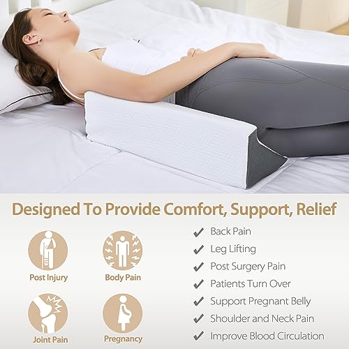 Wedge Pillow for Side Sleepers, Body Positioning Support - color: Gray White
