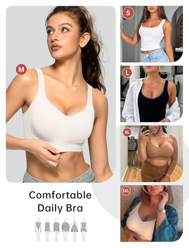 OEAK Women Jelly Bra Wireless Anti Sagging Full Coverage Bras - color: White, size: Large