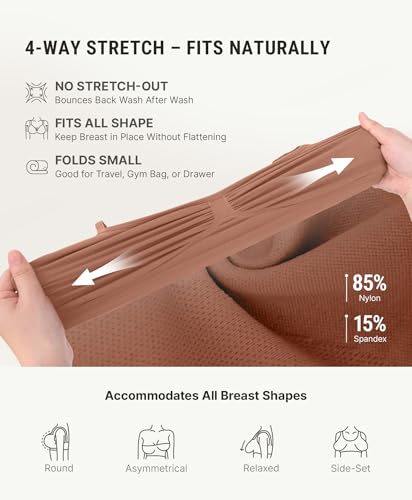 FeelinGirl Bras for Women Comfy Seamless Wireless Bralettes - color: Light Brown, size: Small