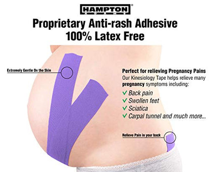 Hampton Adams Kinesiology Tape, Uncut Roll, Waterproof Muscle Support - color: Purple, size: 2in x 16ft (2 Rolls)
