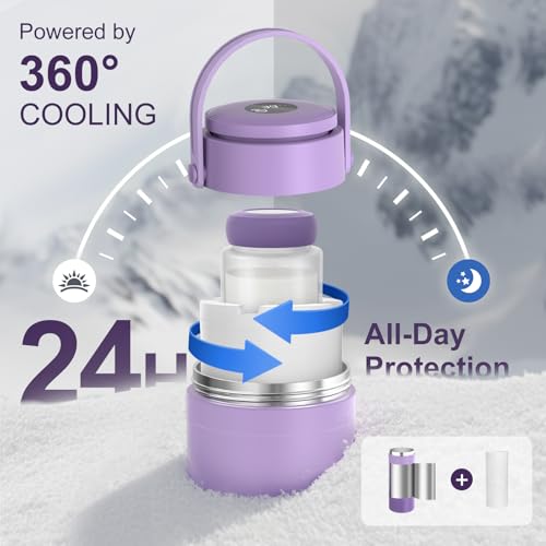 Portable Breast Milk Cooler Bottle with Touch Temp Display for Travel
