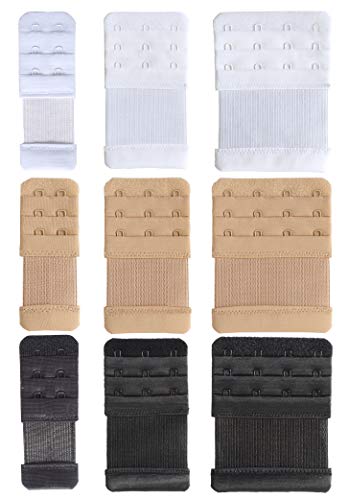 SAMGU Women's Bra Extenders 2 Hook/3 Hook/4 Hook/5 Hook/6 Hook Soft Stretchy - color: 2 Hook 1/2" & 3 Hook 3/4" & 4 Hook 3/4"