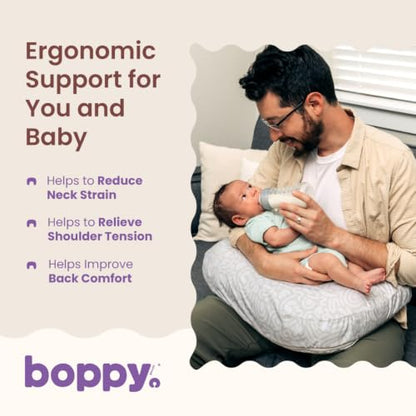 Boppy Nursing Pillow, Safe Ergonomic Breastfeeding & Baby Feeding Support - color: Cream Retro Squiggles
