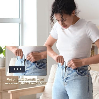 uxcell 4Pcs Hook Extenders for Pants, Adjustable Jeans Extenders for Women Men Pant Trousers Jeans (Navy Blue, 3.2x1.4inch) - color: Navy Blue