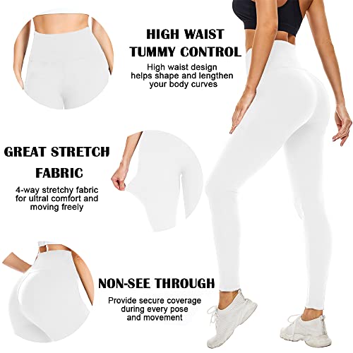 FULLSOFT Buttery Soft Leggings for Women High Waisted - color: 1-white, size: Small-Medium
