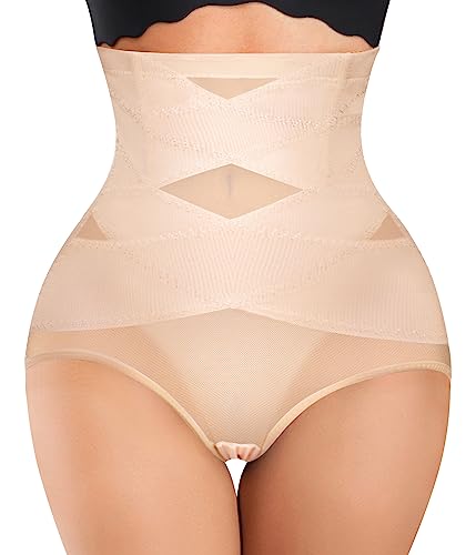 Nebility Womens' Tummy Control High Waist Trainer Body Shaper - color: Beige, size: 3X-Large