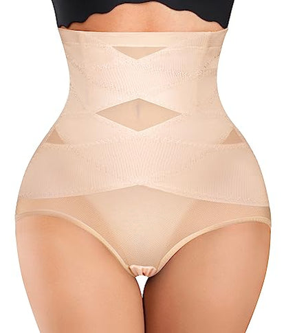 Nebility Womens' Tummy Control High Waist Trainer Body Shaper - color: Beige, size: 3X-Large