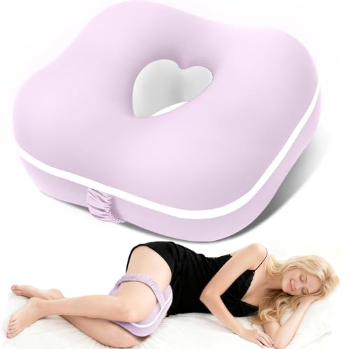 Small Knee Pillow for Side Sleepers, Memory Foam Leg Pillow,Pink - color: Pink
