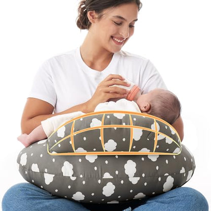 Momcozy Original Nursing Pillow for Breastfeeding - Innovative Safety Guard - color: Grey