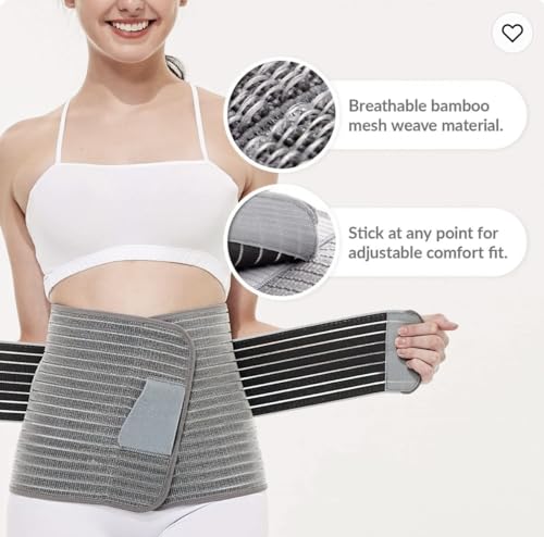 Mama Sue's Postpartum Recovery Belly Wrap Waistband or Post Surgical Adjustable Girdle, Great for Back Pain and Abdominal Compression (Small/Medium)