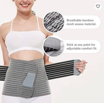 Mama Sue's Postpartum Recovery Belly Wrap Waistband or Post Surgical Adjustable Girdle, Great for Back Pain and Abdominal Compression (Small/Medium)