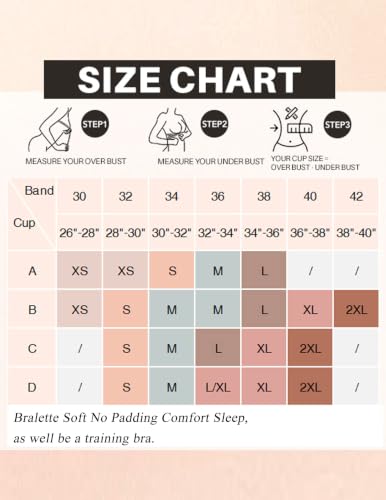 Women's Bralette Soft No Padding Comfort Sleep Bras - color: Nude, size: X-Small